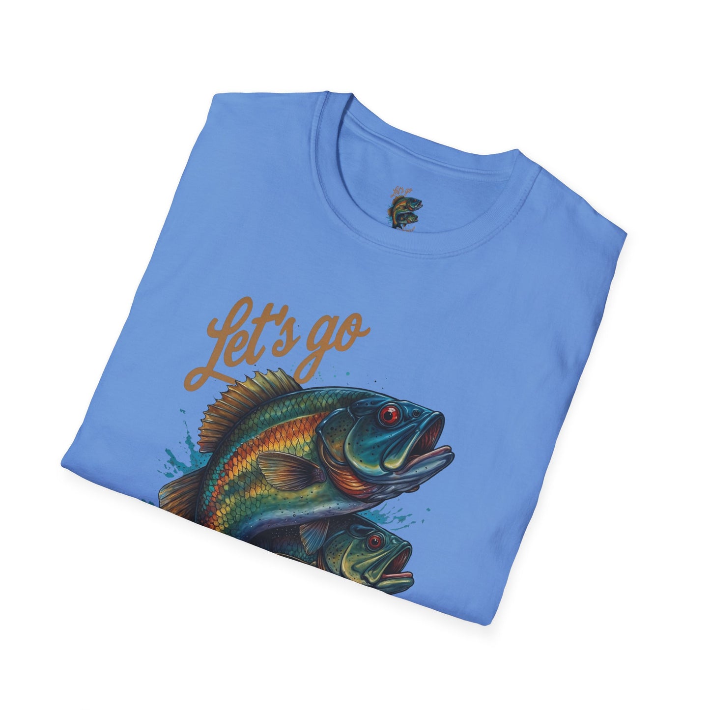 Fishing Unisex T-Shirt with 2 Bass Jumping - Let's Go Fishing Design
