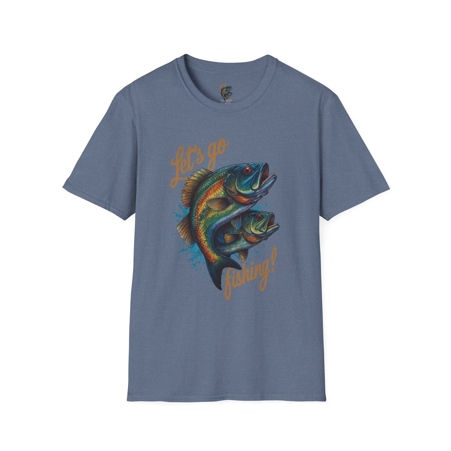Fishing Unisex T-Shirt with 2 Bass Jumping - Let's Go Fishing Design