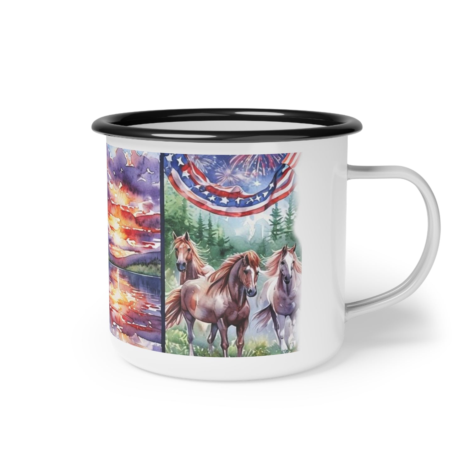 Patriotic Horse Camp Mug