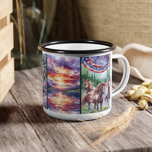 Patriotic Horse Camp Mug