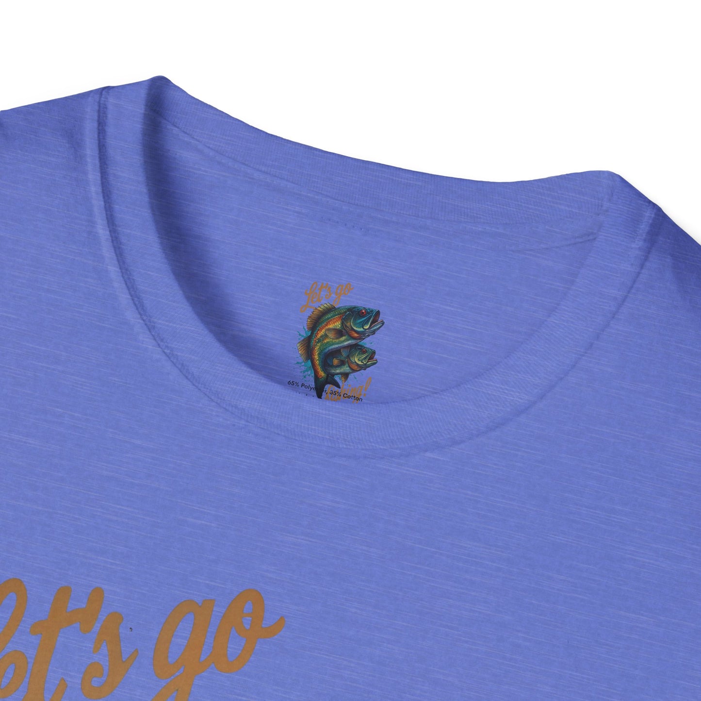 Fishing Unisex T-Shirt with 2 Bass Jumping - Let's Go Fishing Design