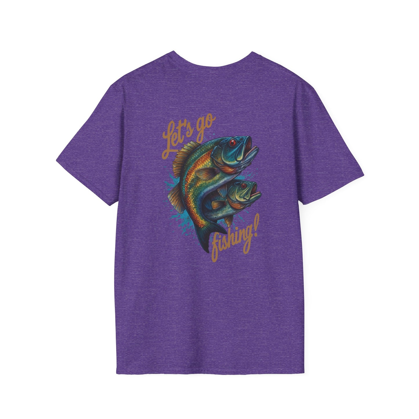 Fishing Unisex T-Shirt with 2 Bass Jumping - Let's Go Fishing Design