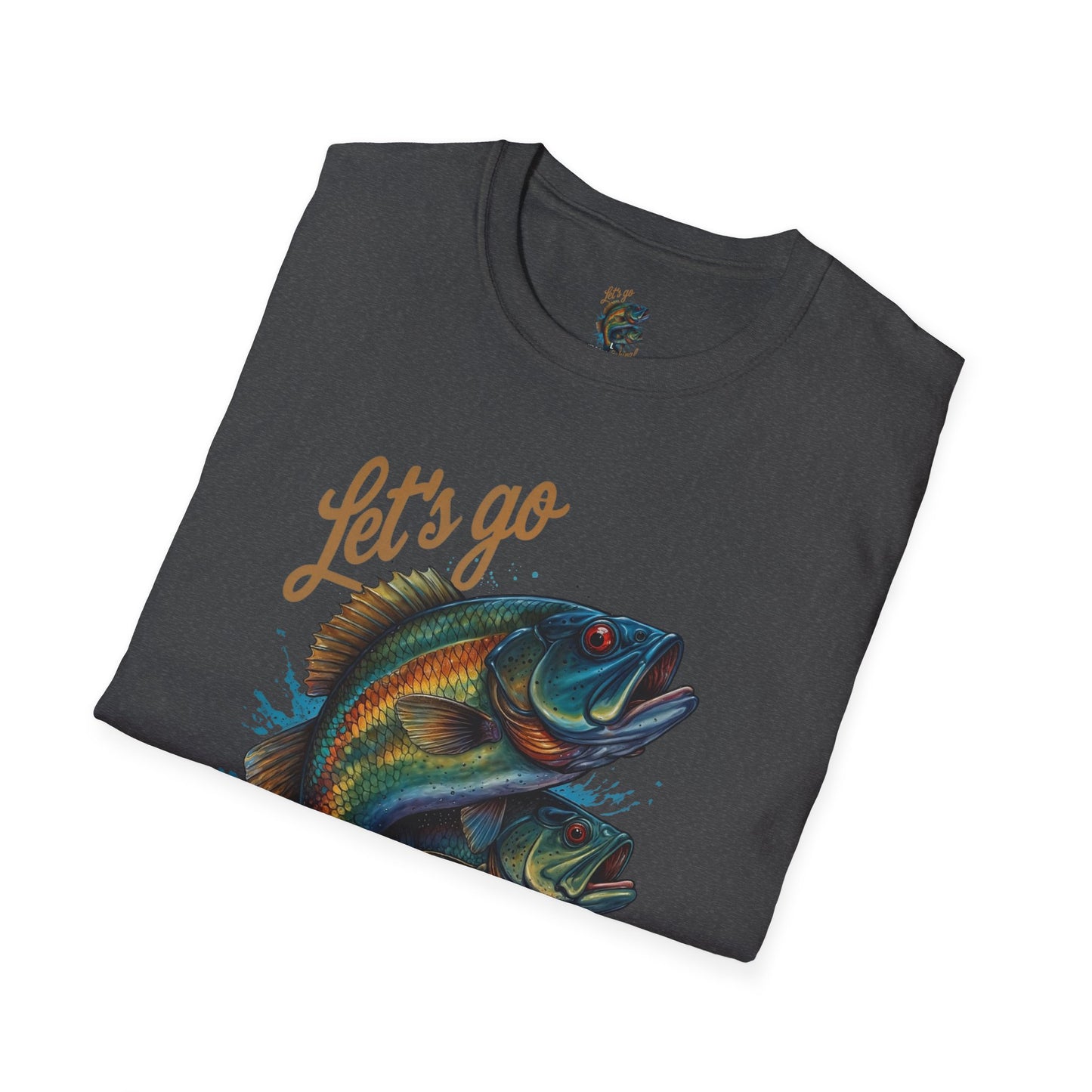 Fishing Unisex T-Shirt with 2 Bass Jumping - Let's Go Fishing Design