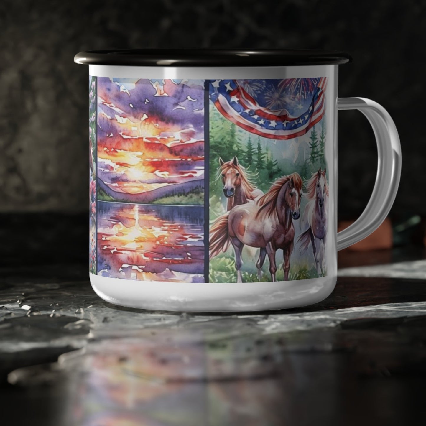 Patriotic Horse Camp Mug