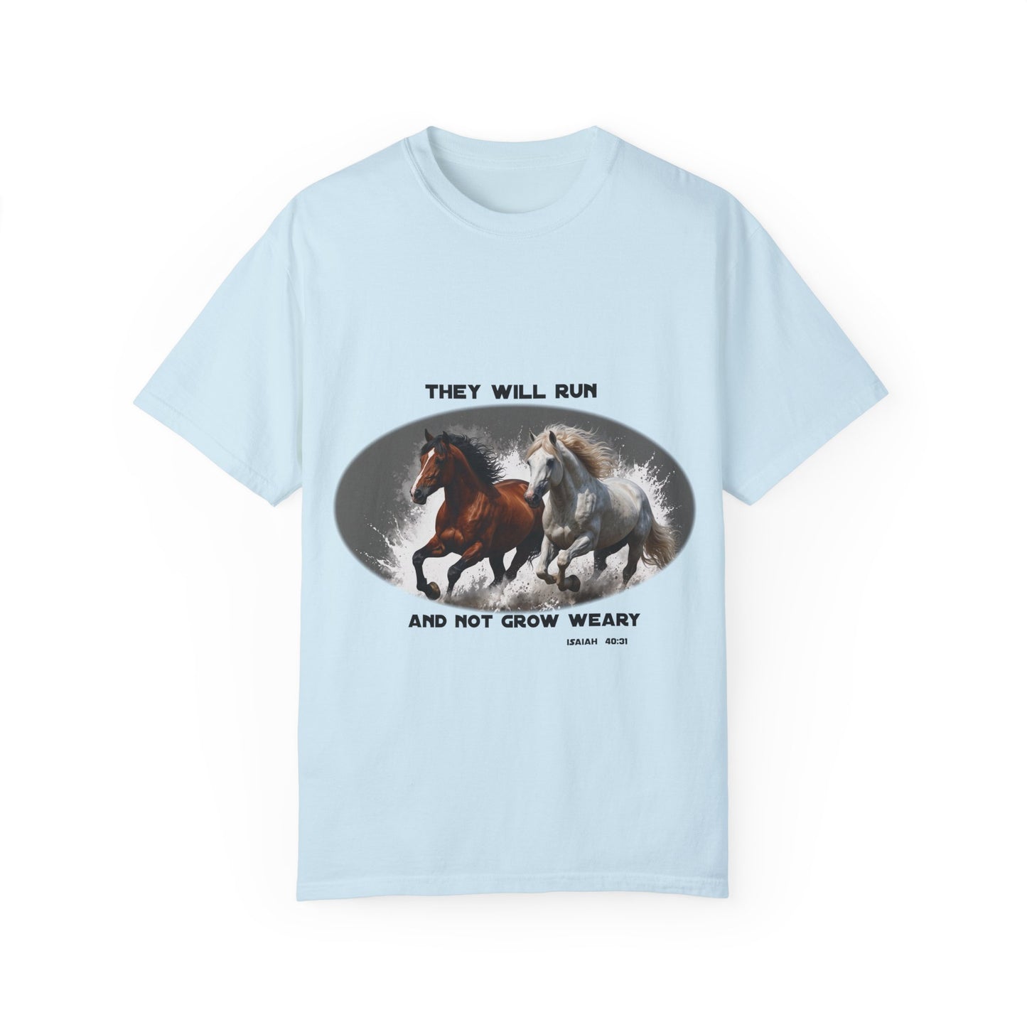 2 Running Horses T-shirt with Inspirational Quote