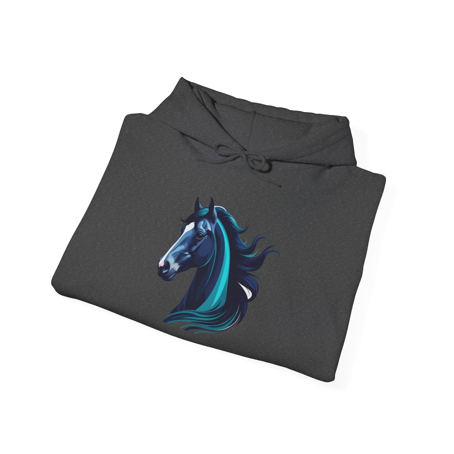 Blue Horse Hooded Sweatshirt, Unisex Heavy Blend Hoodie