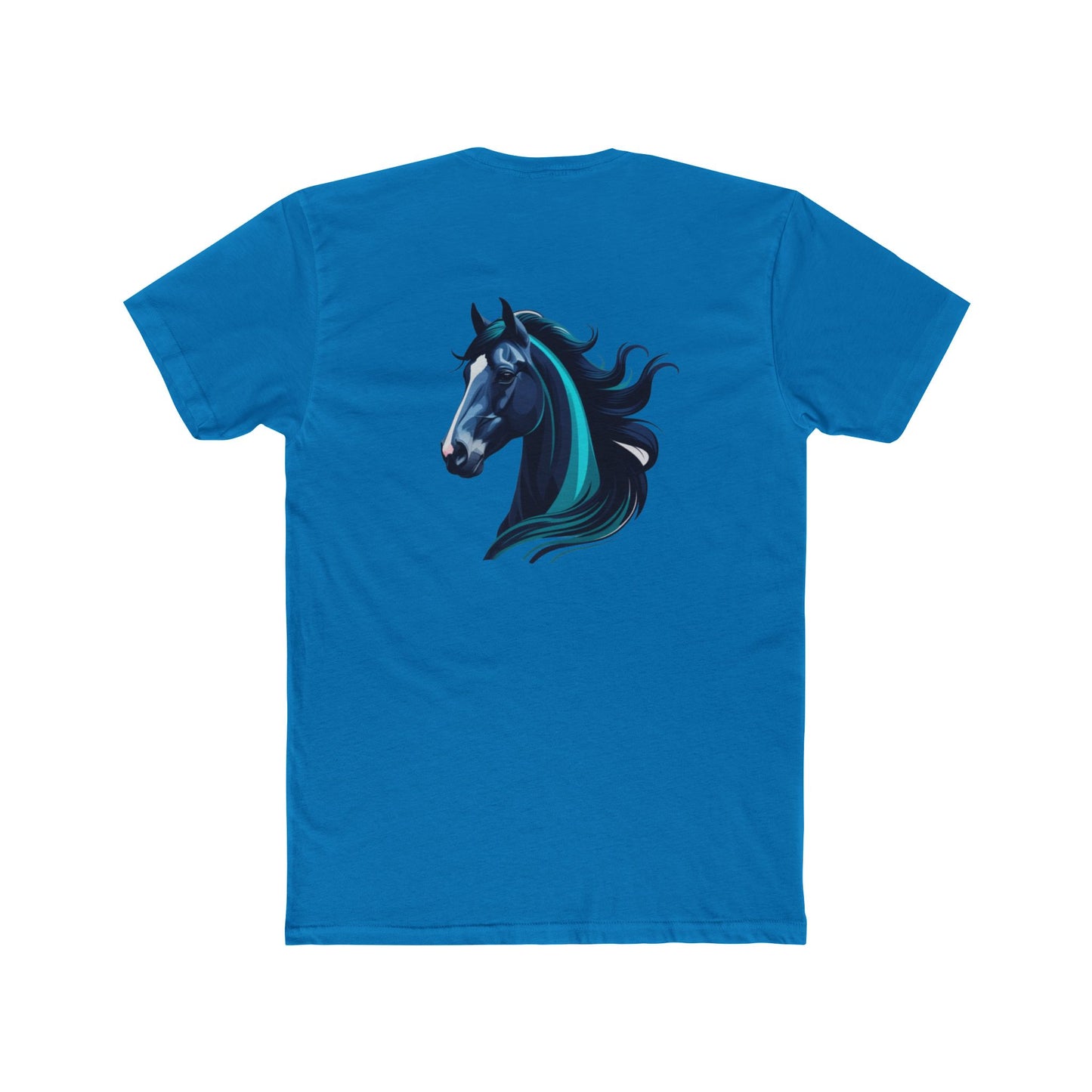 A Majestic Blue Horse Cotton Crew Tee