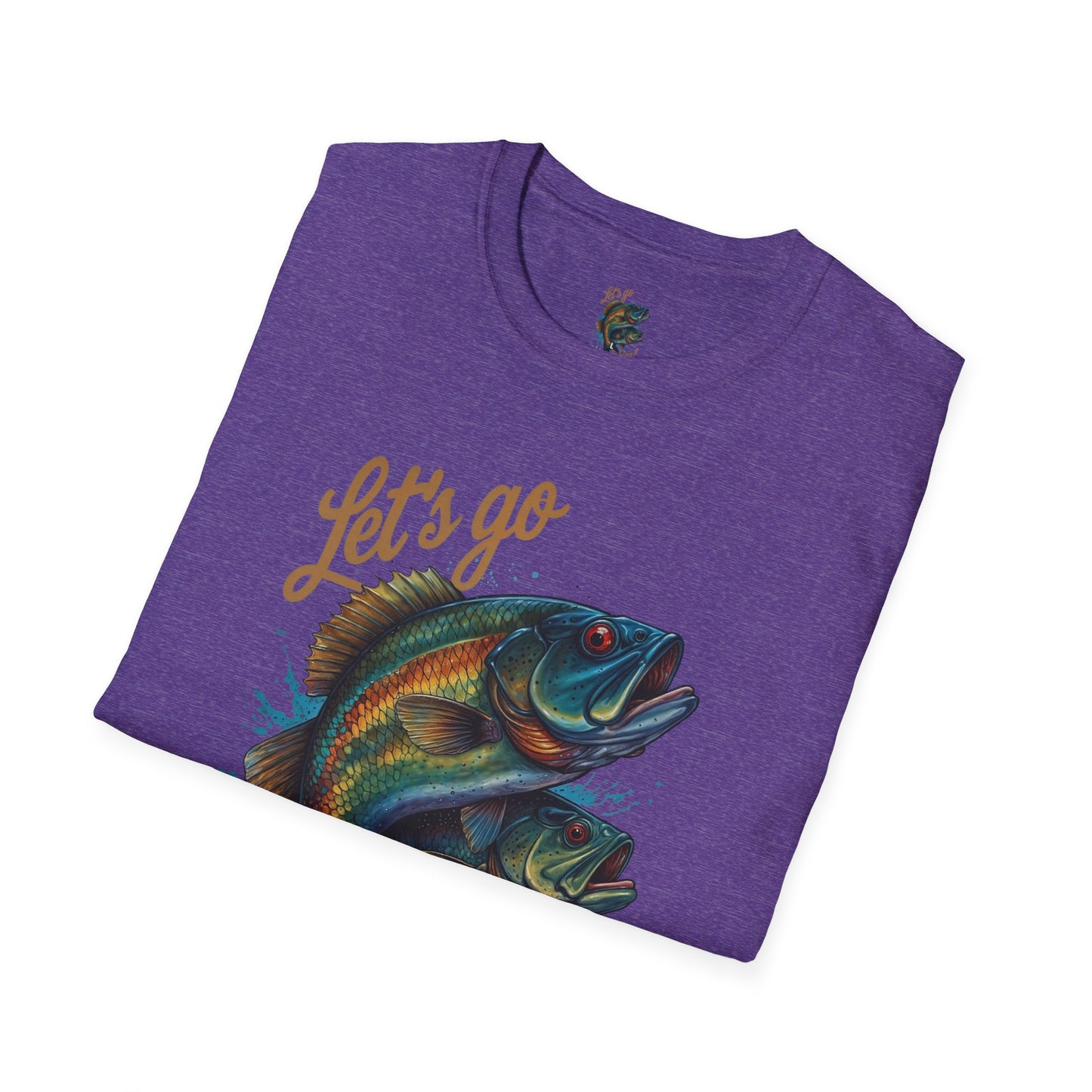 Fishing Unisex T-Shirt with 2 Bass Jumping - Let's Go Fishing Design