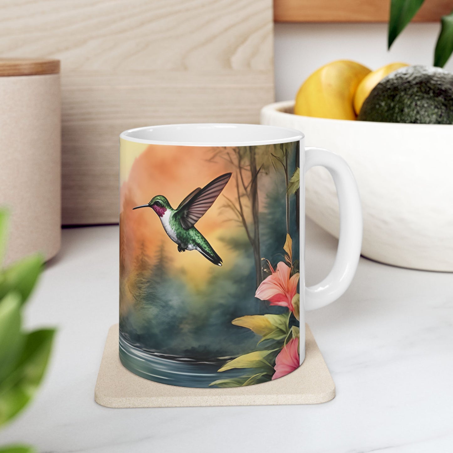Hummingbird design with Waterfall