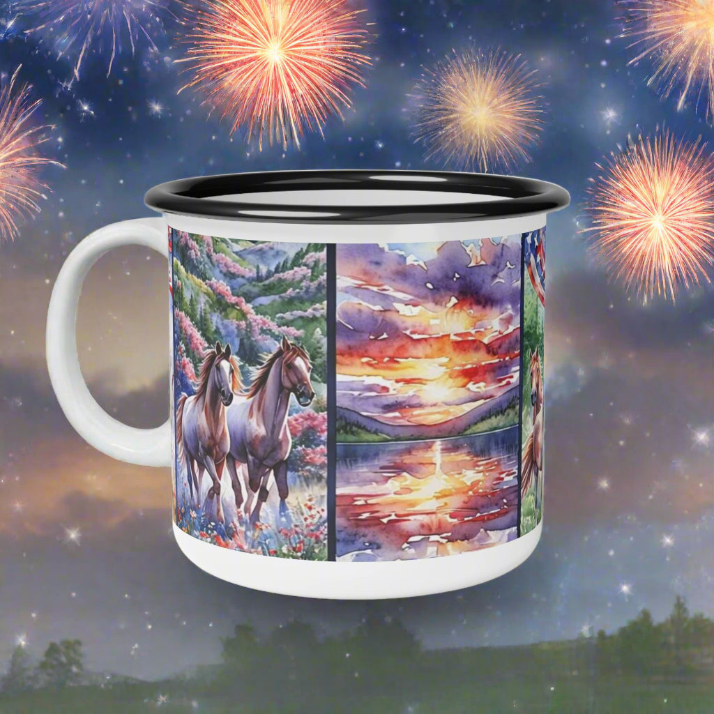 Patriotic Horse Camp Mug