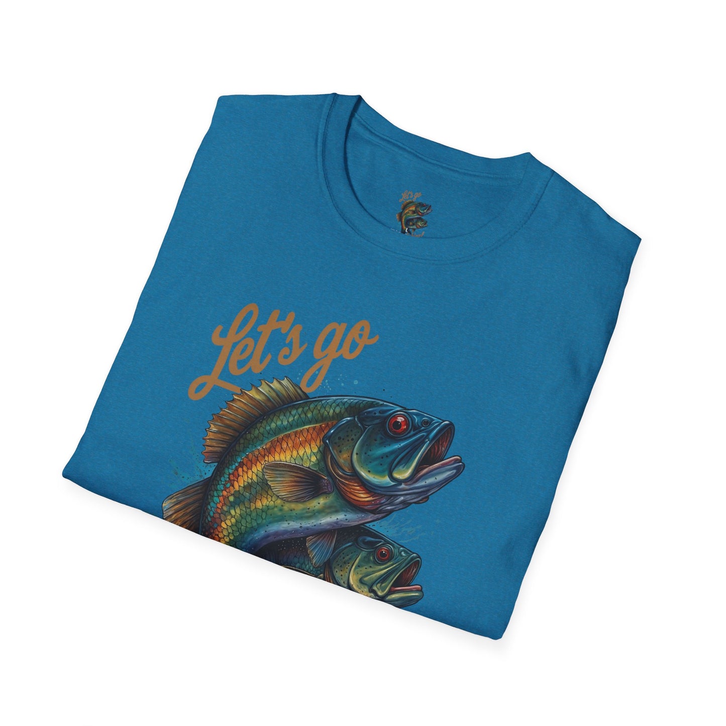 Fishing Unisex T-Shirt with 2 Bass Jumping - Let's Go Fishing Design