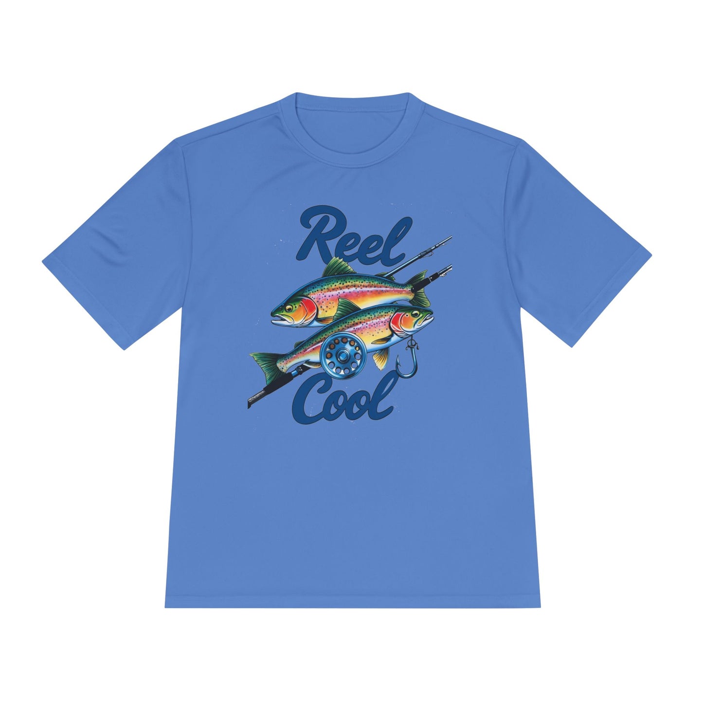 A REEL COOL Fishing Shirt on Unisex Moisture Wicking Tee