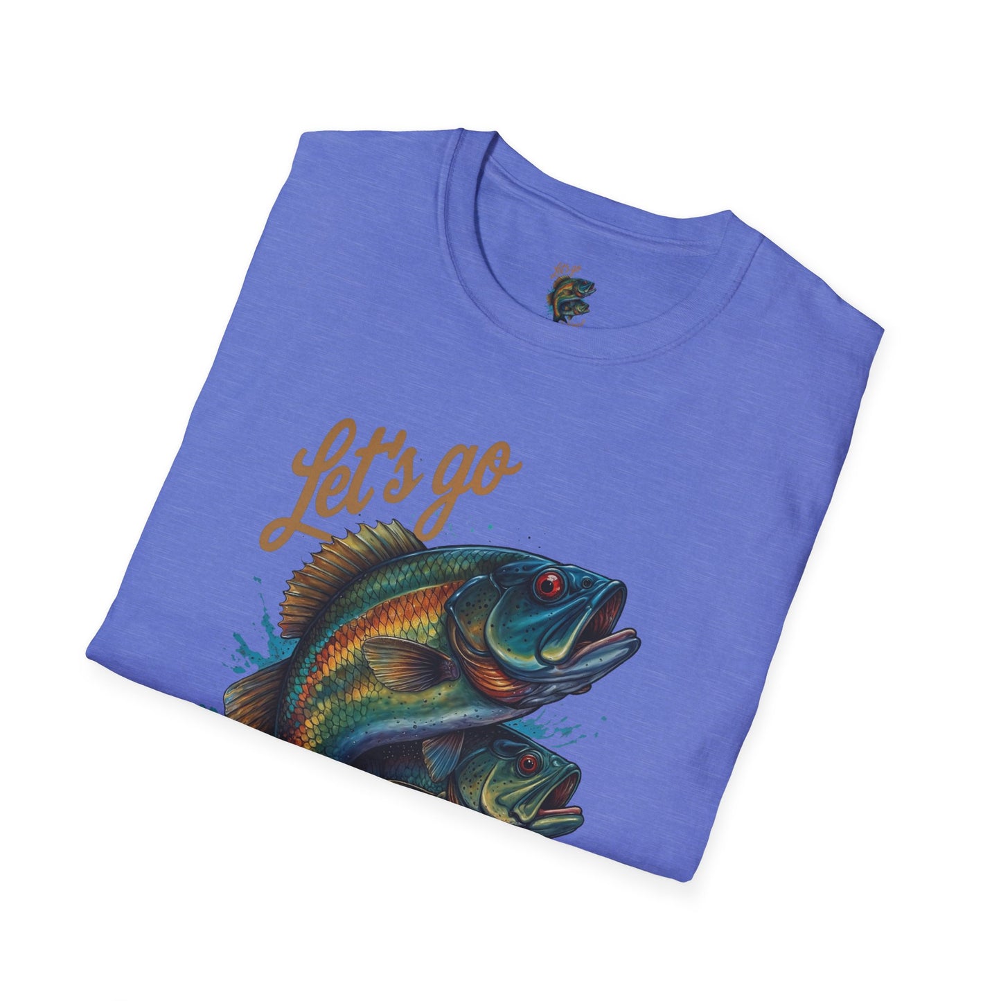Fishing Unisex T-Shirt with 2 Bass Jumping - Let's Go Fishing Design
