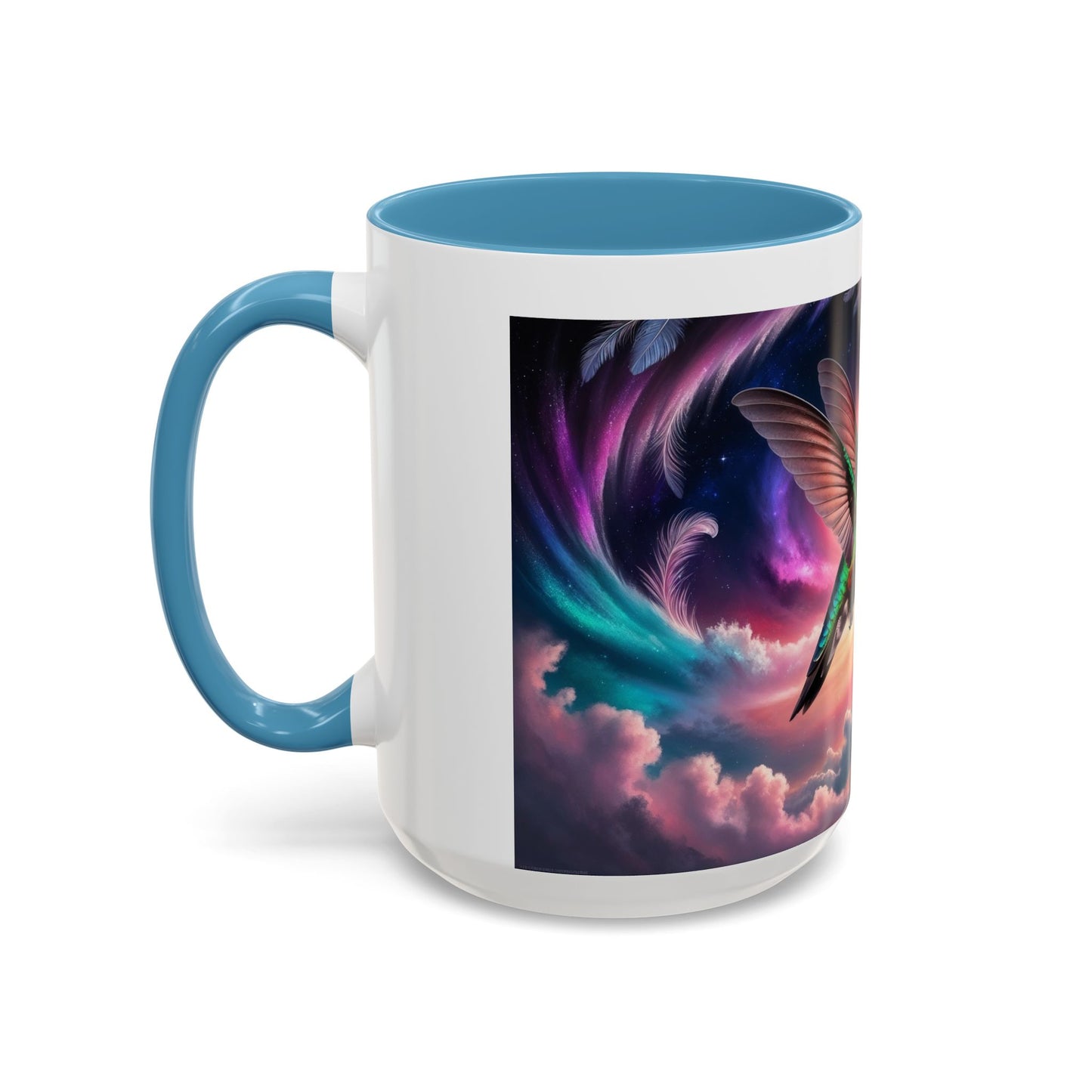 Mug - Beautiful Hummingbird with Swirling Colors Accent Coffee Mug (11, 15oz)
