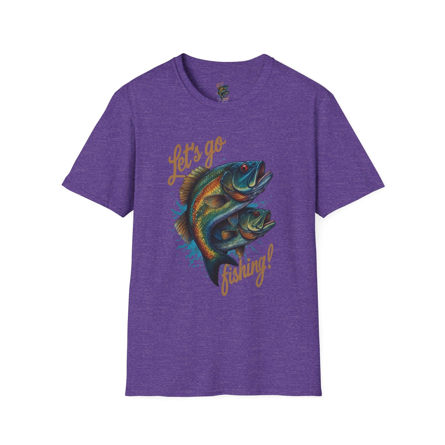 Fishing Unisex T-Shirt with 2 Bass Jumping - Let's Go Fishing Design