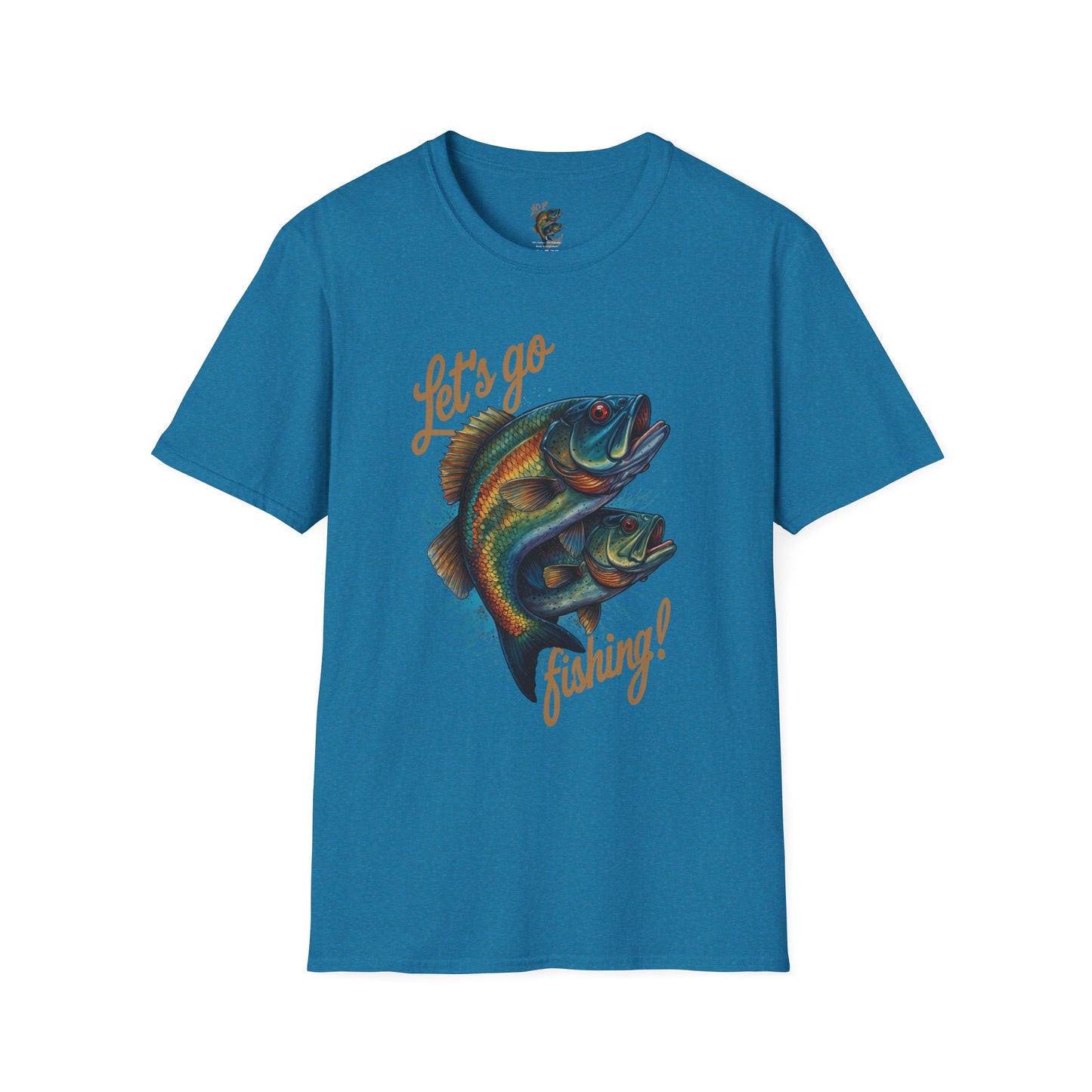 Fishing Unisex T-Shirt with 2 Bass Jumping - Let's Go Fishing Design