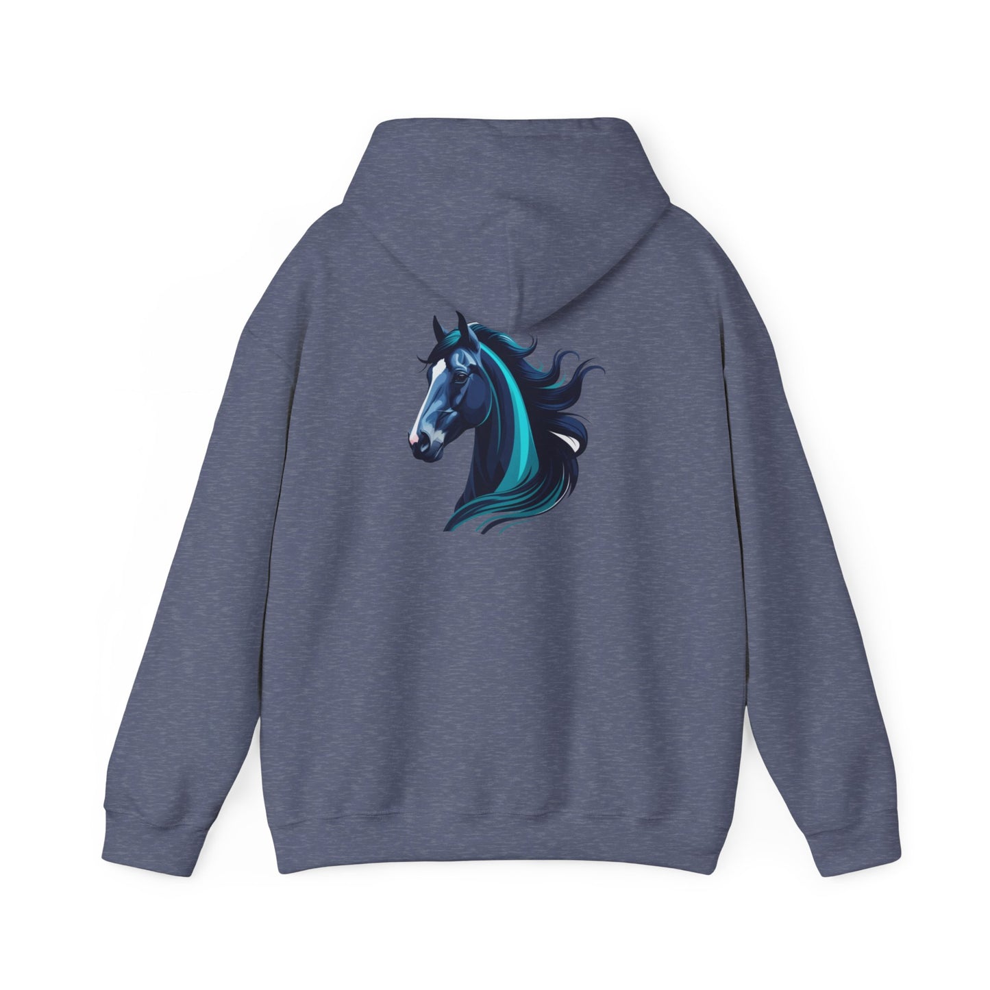 Blue Horse Hooded Sweatshirt, Unisex Heavy Blend Hoodie