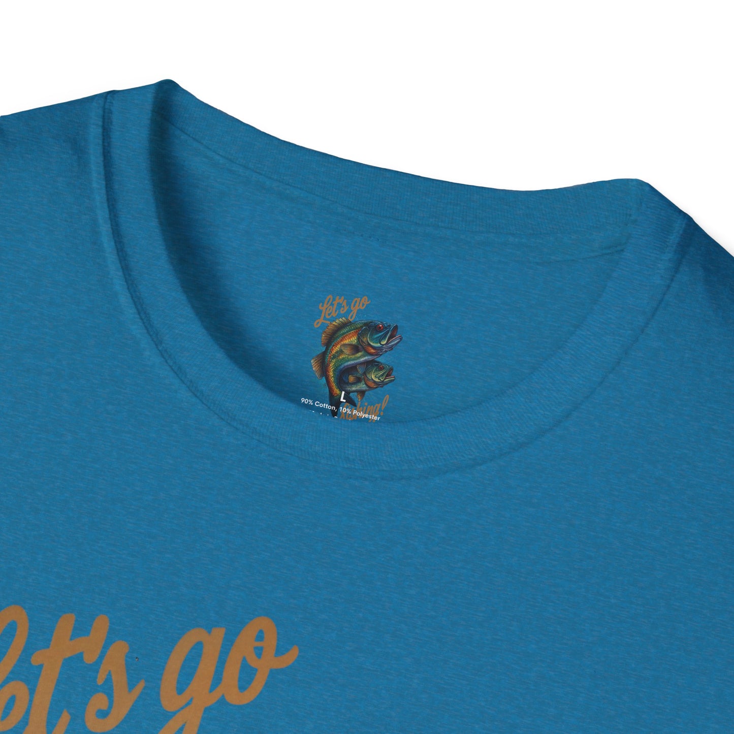 Fishing Unisex T-Shirt with 2 Bass Jumping - Let's Go Fishing Design