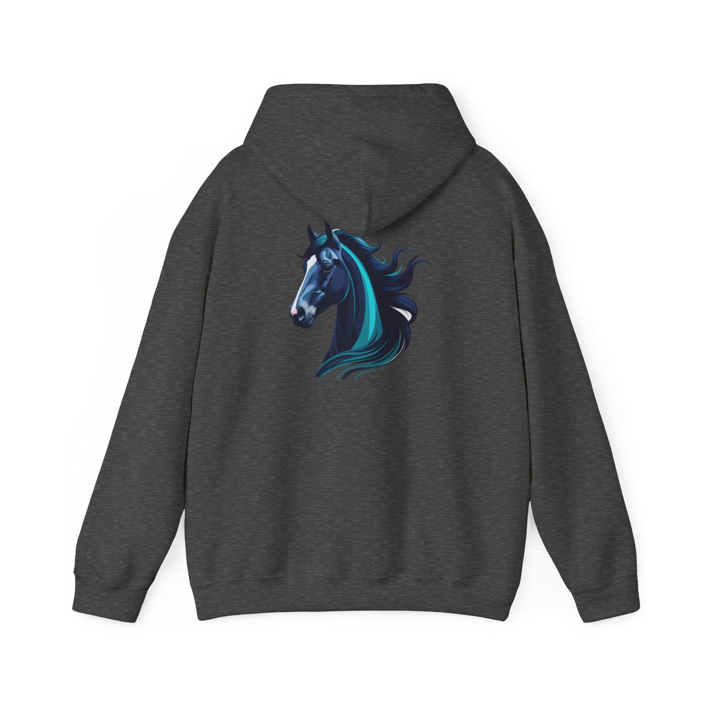 Blue Horse Hooded Sweatshirt, Unisex Heavy Blend Hoodie