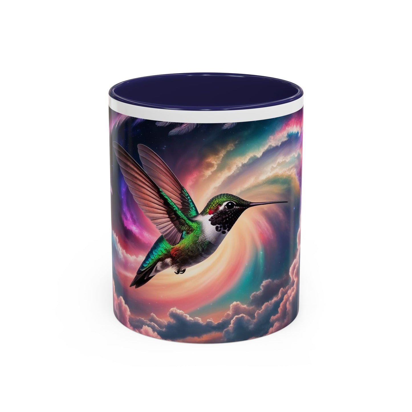 Mug - Beautiful Hummingbird with Swirling Colors Accent Coffee Mug (11, 15oz)