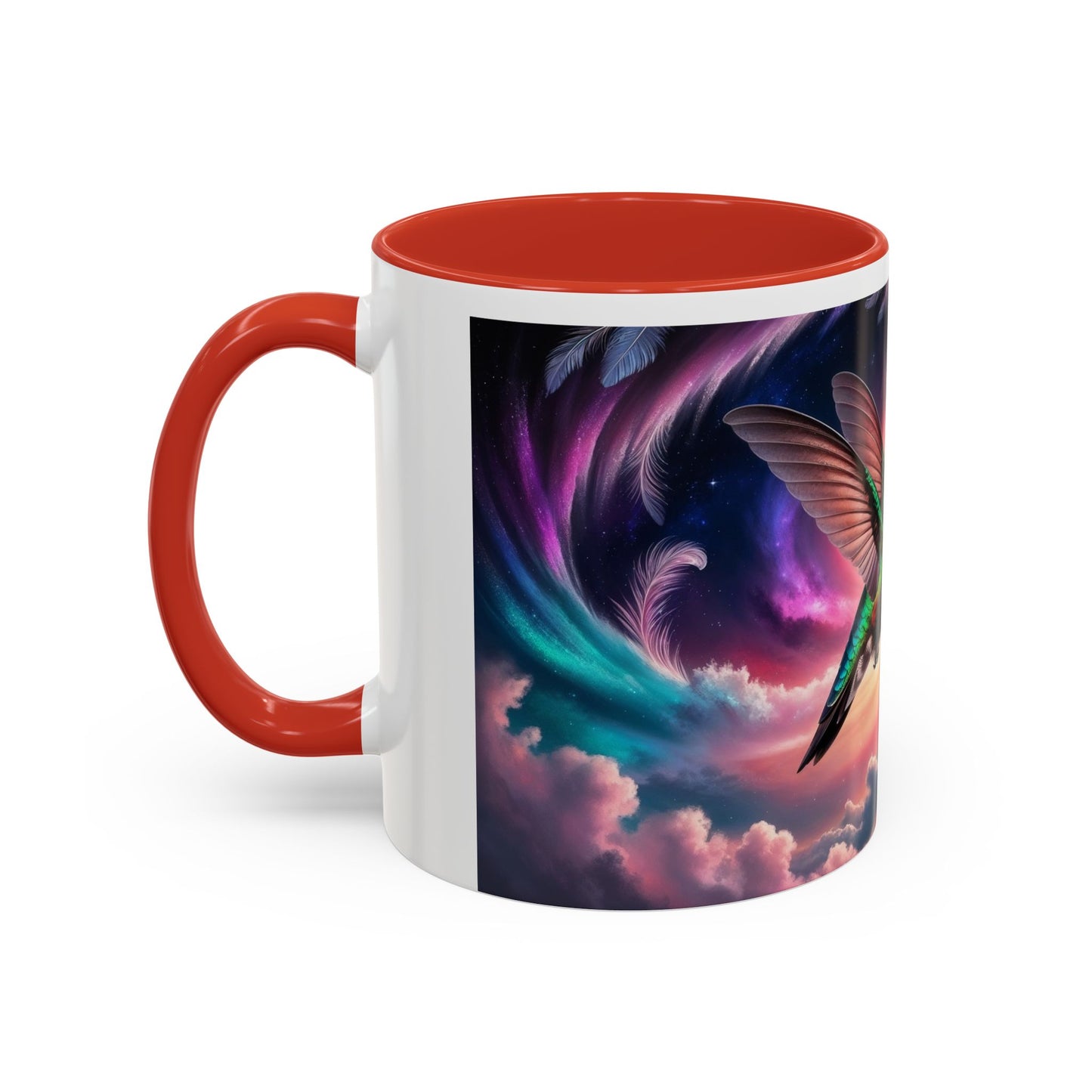 Mug - Beautiful Hummingbird with Swirling Colors Accent Coffee Mug (11, 15oz)