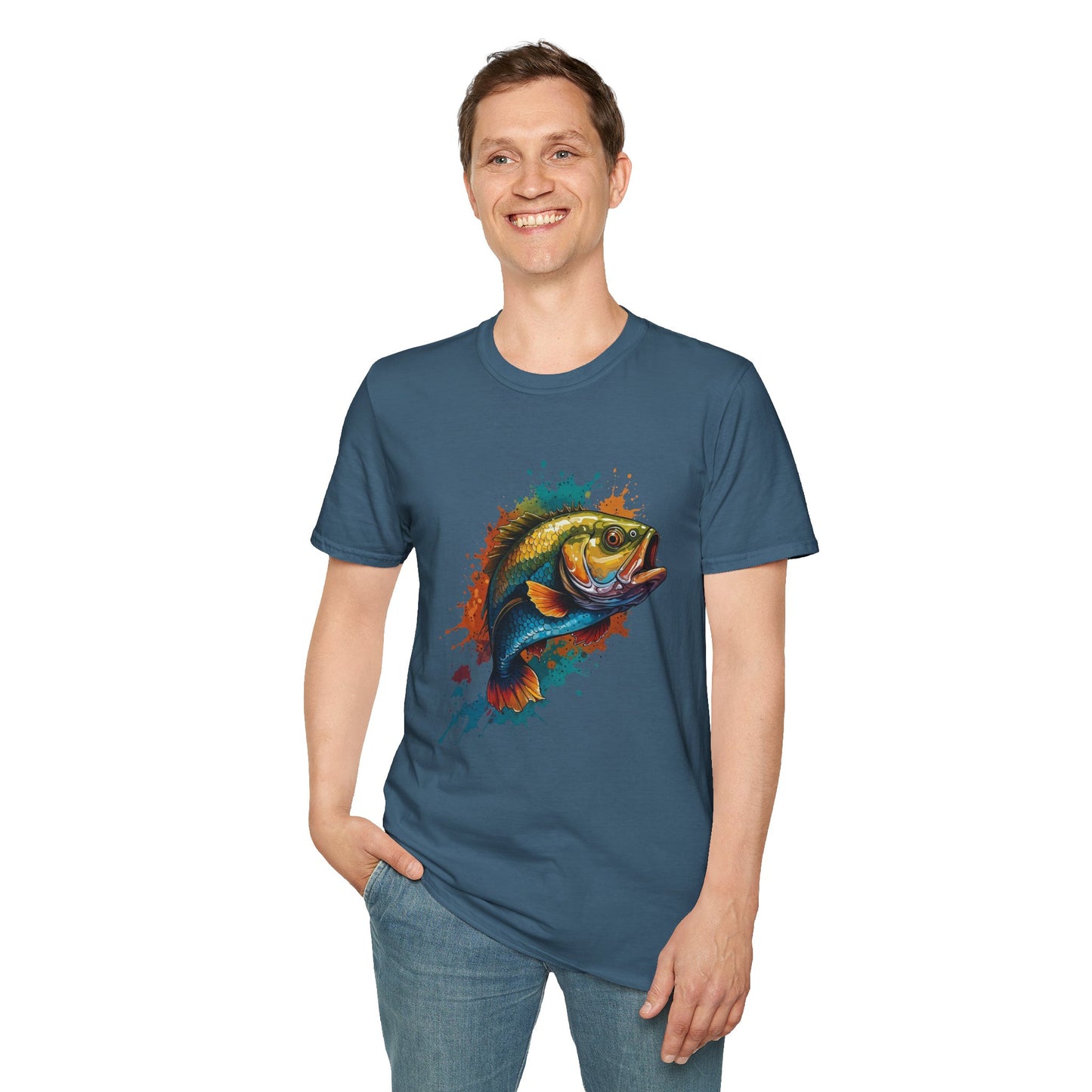 Colorful Bass Unisex T-Shirt with Gold Tone Detail