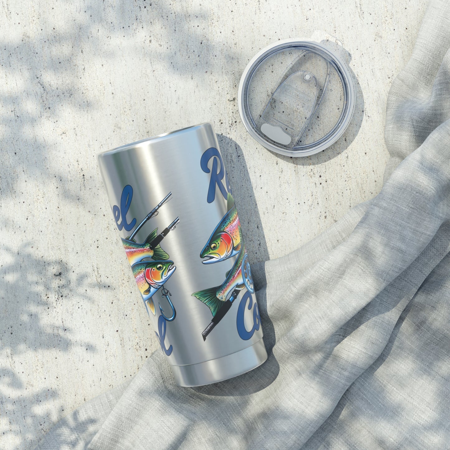 Funny Fishing Tumbler saying "REEL COOL" gift for Dad, husband or Grandfather,  Great gift for fishermen