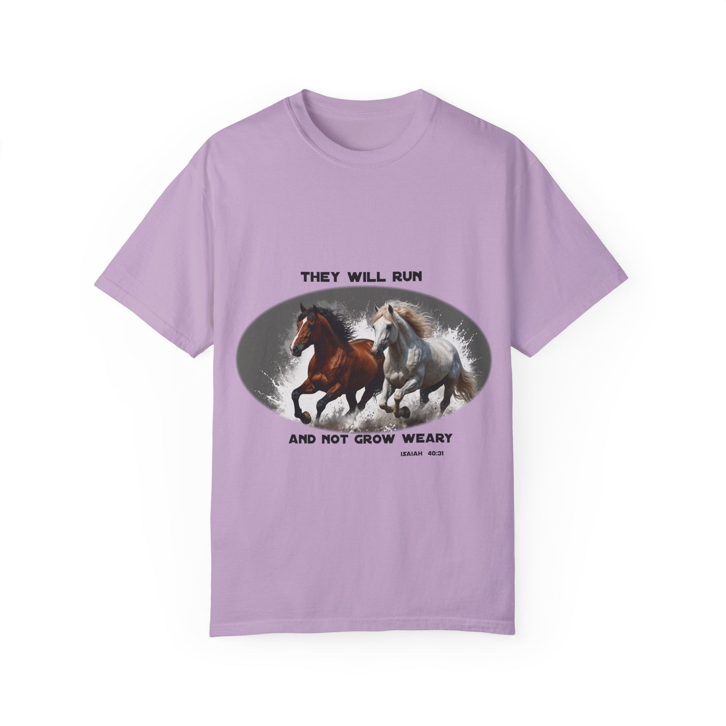 2 Running Horses T-shirt with Inspirational Quote