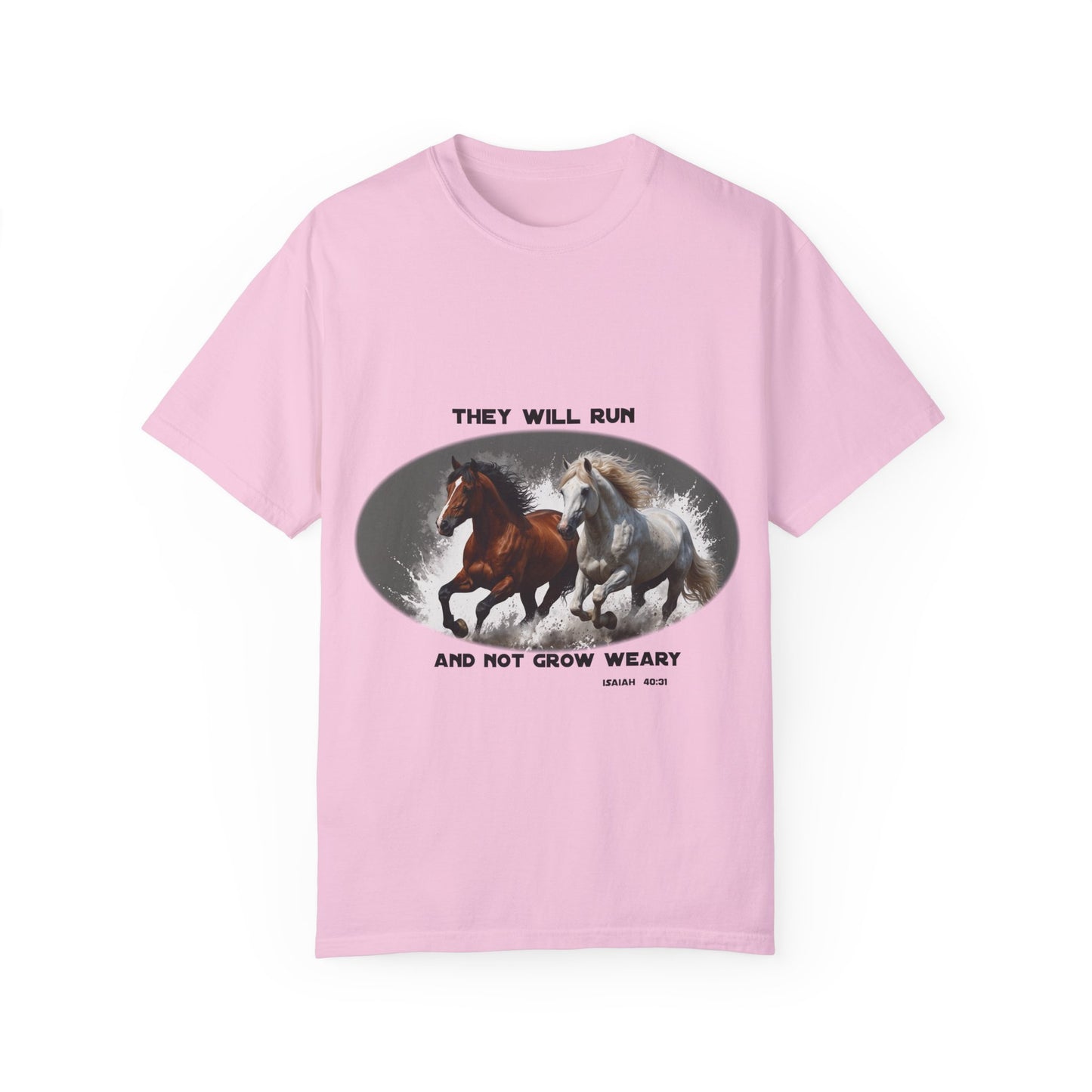 2 Running Horses T-shirt with Inspirational Quote