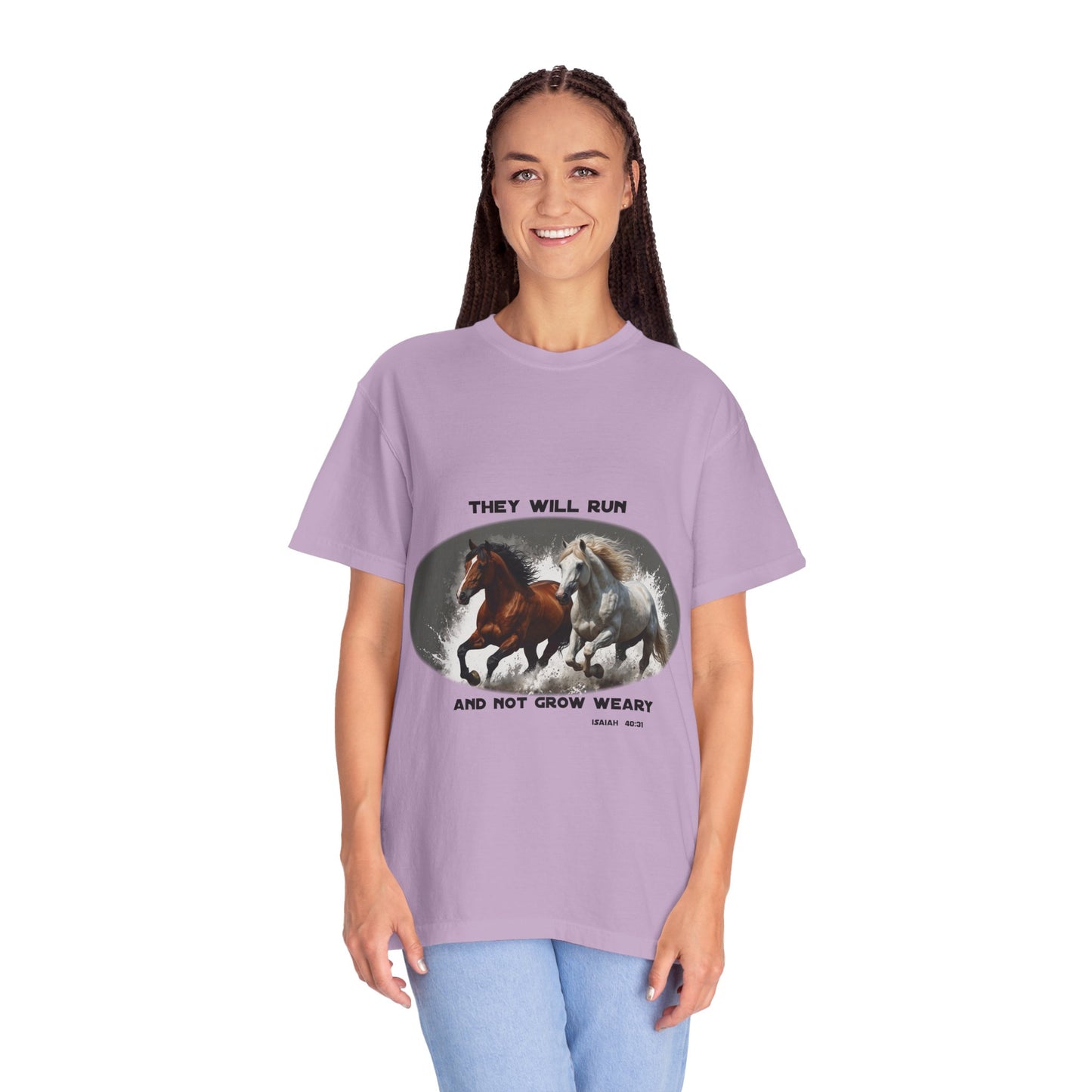 2 Running Horses T-shirt with Inspirational Quote