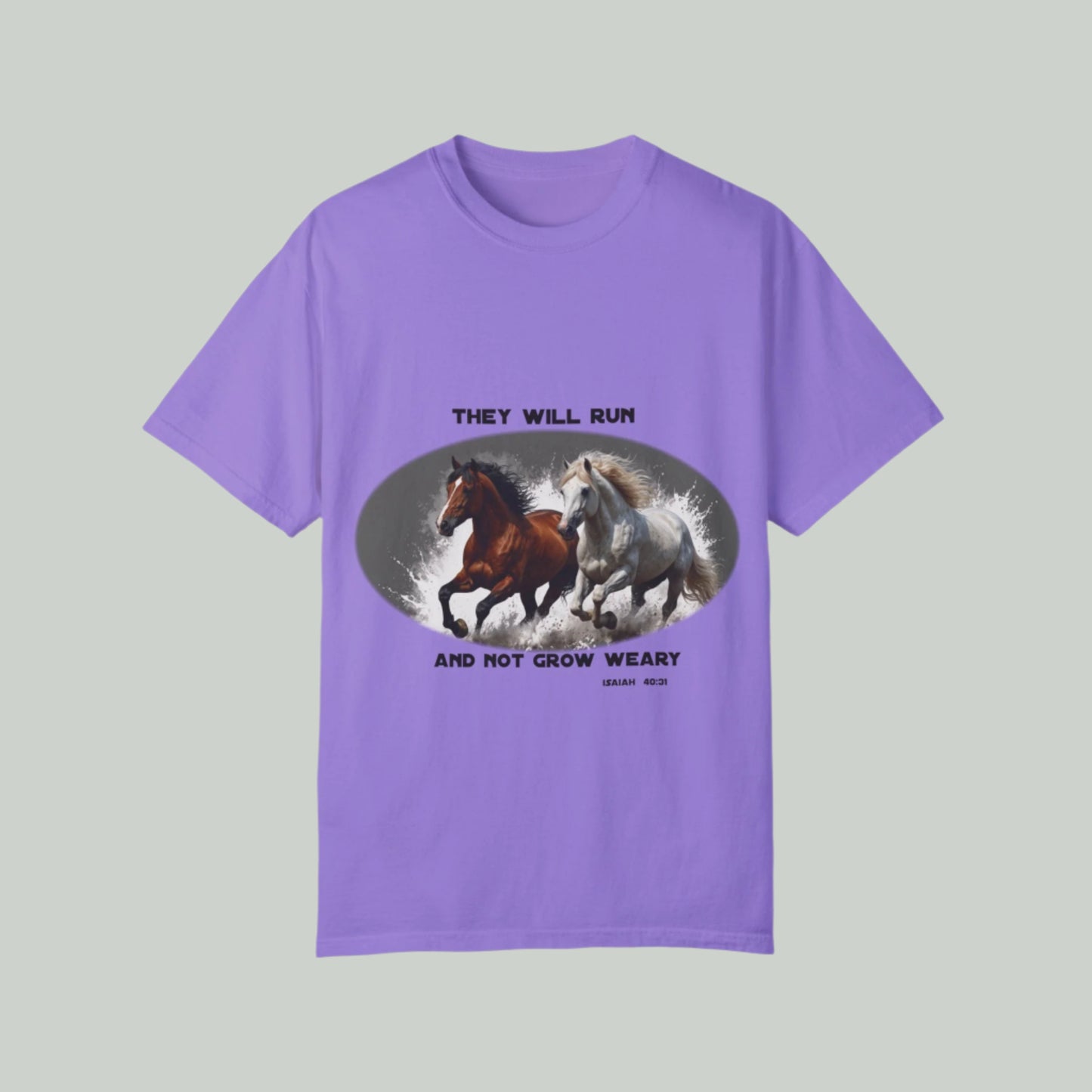2 Running Horses T-shirt with Inspirational Quote