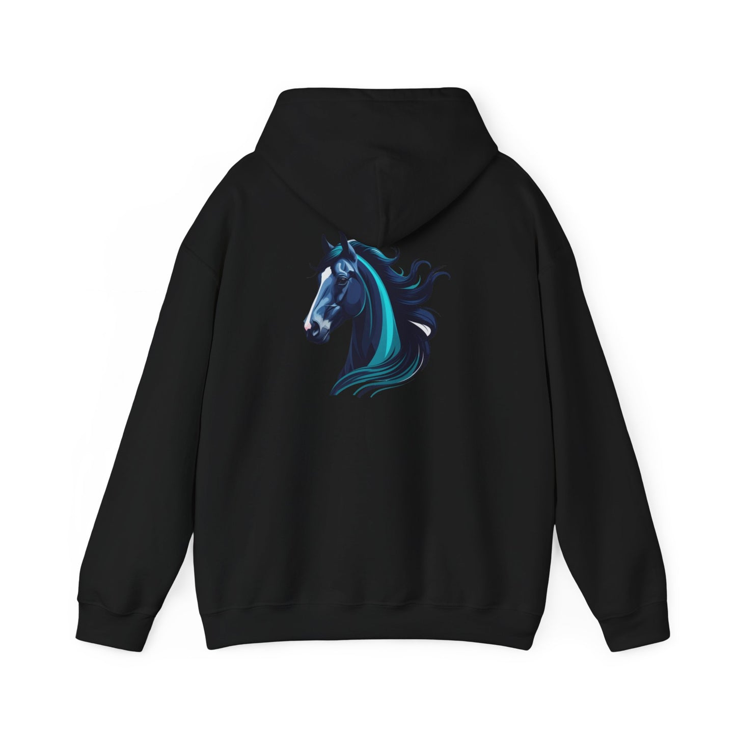 Blue Horse Hooded Sweatshirt, Unisex Heavy Blend Hoodie
