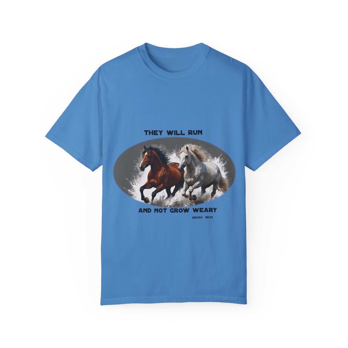2 Running Horses T-shirt with Inspirational Quote