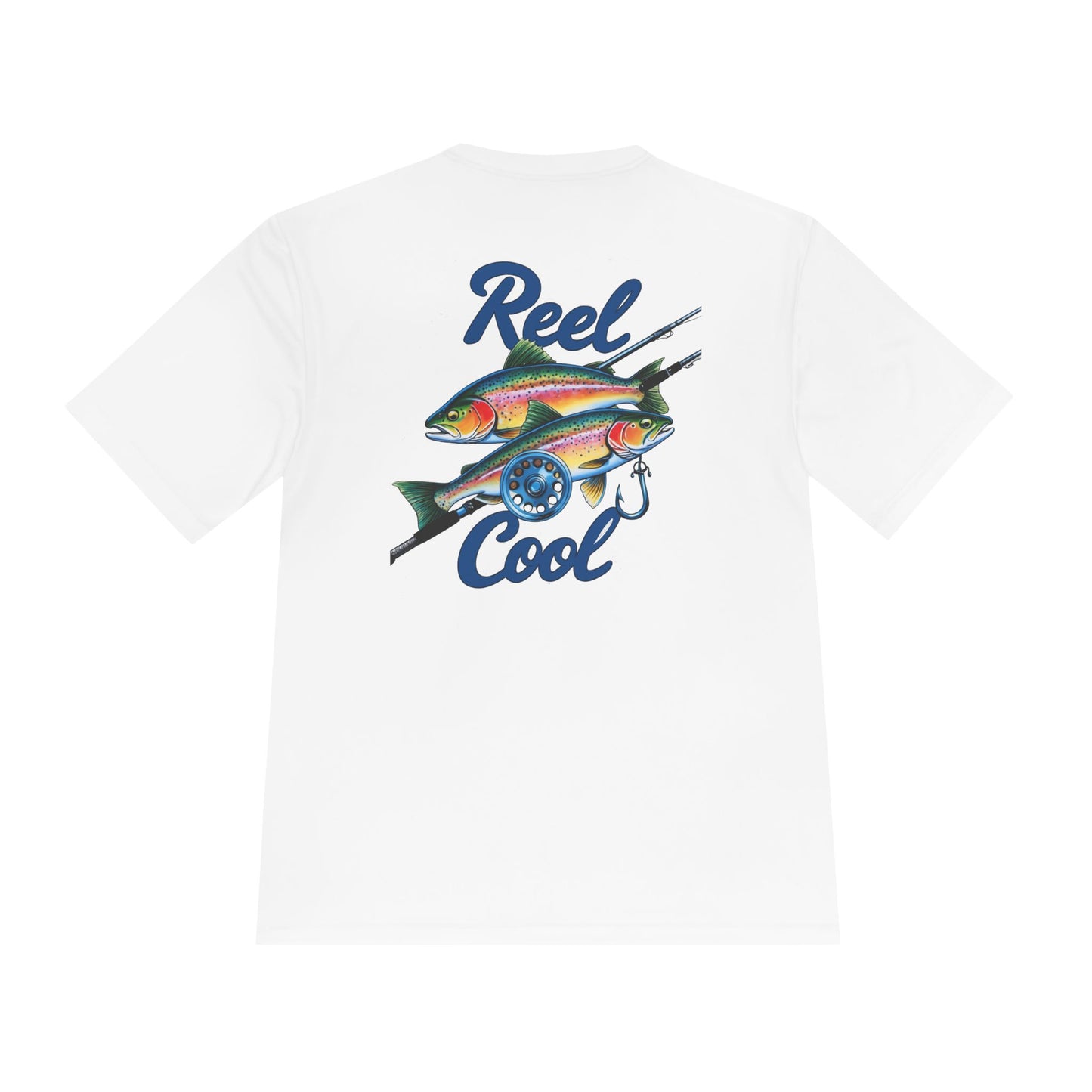 A REEL COOL Fishing Shirt on Unisex Moisture Wicking Tee