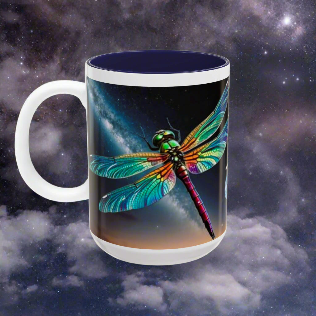 Mug - Beautiful dragonfly with  Accent Coffee Mug (15oz)