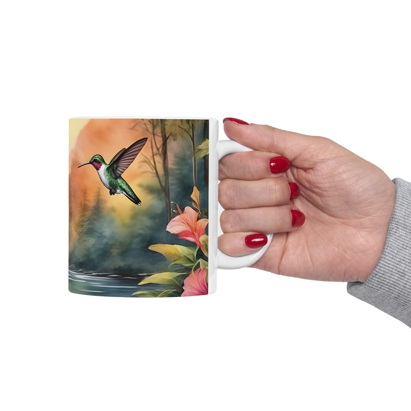 Hummingbird design with Waterfall