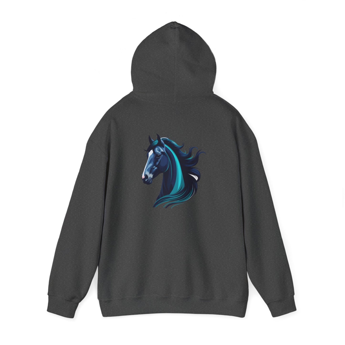 Blue Horse Hooded Sweatshirt, Unisex Heavy Blend Hoodie