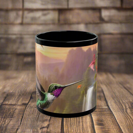 Gorgeous Hummingbird with mountain background