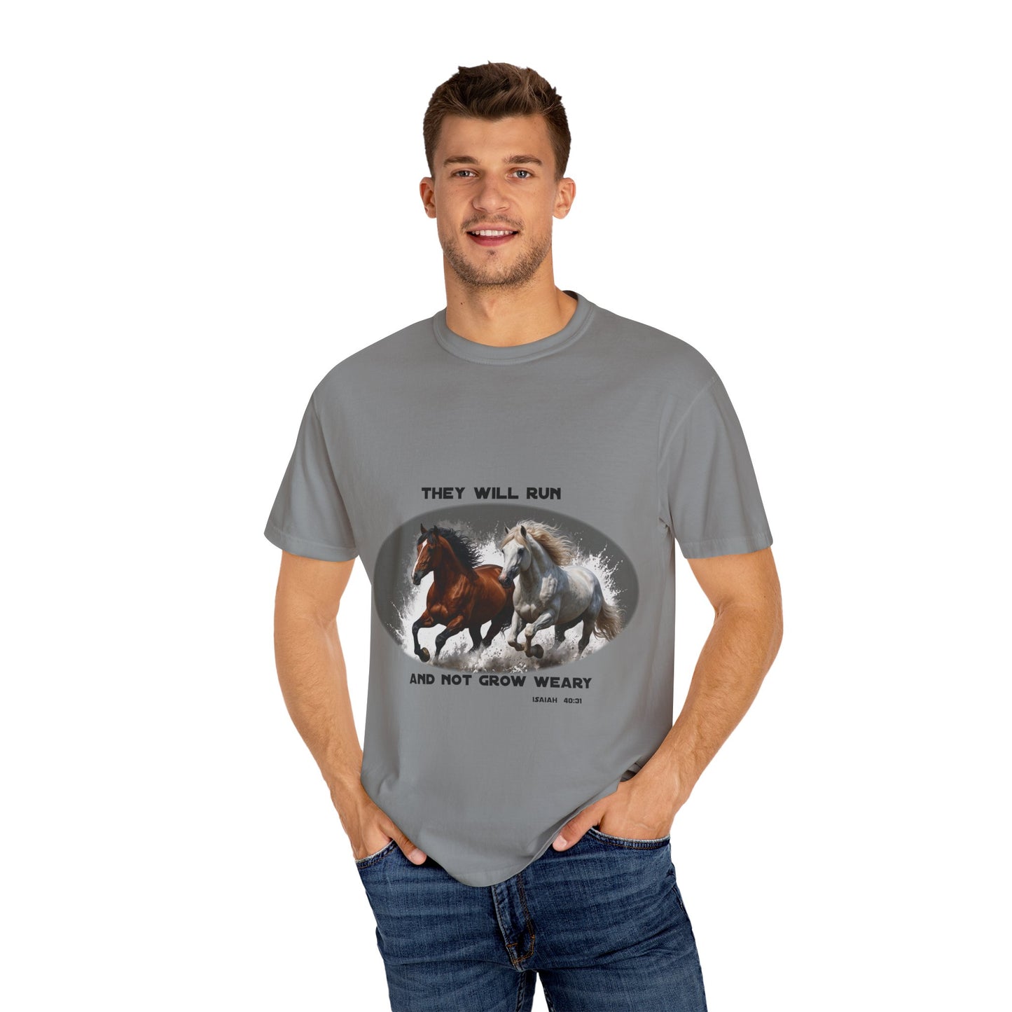2 Running Horses T-shirt with Inspirational Quote