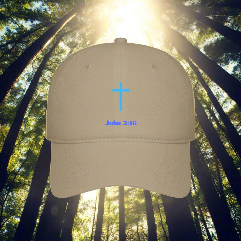 Cap with Cross and 'John 3:16'