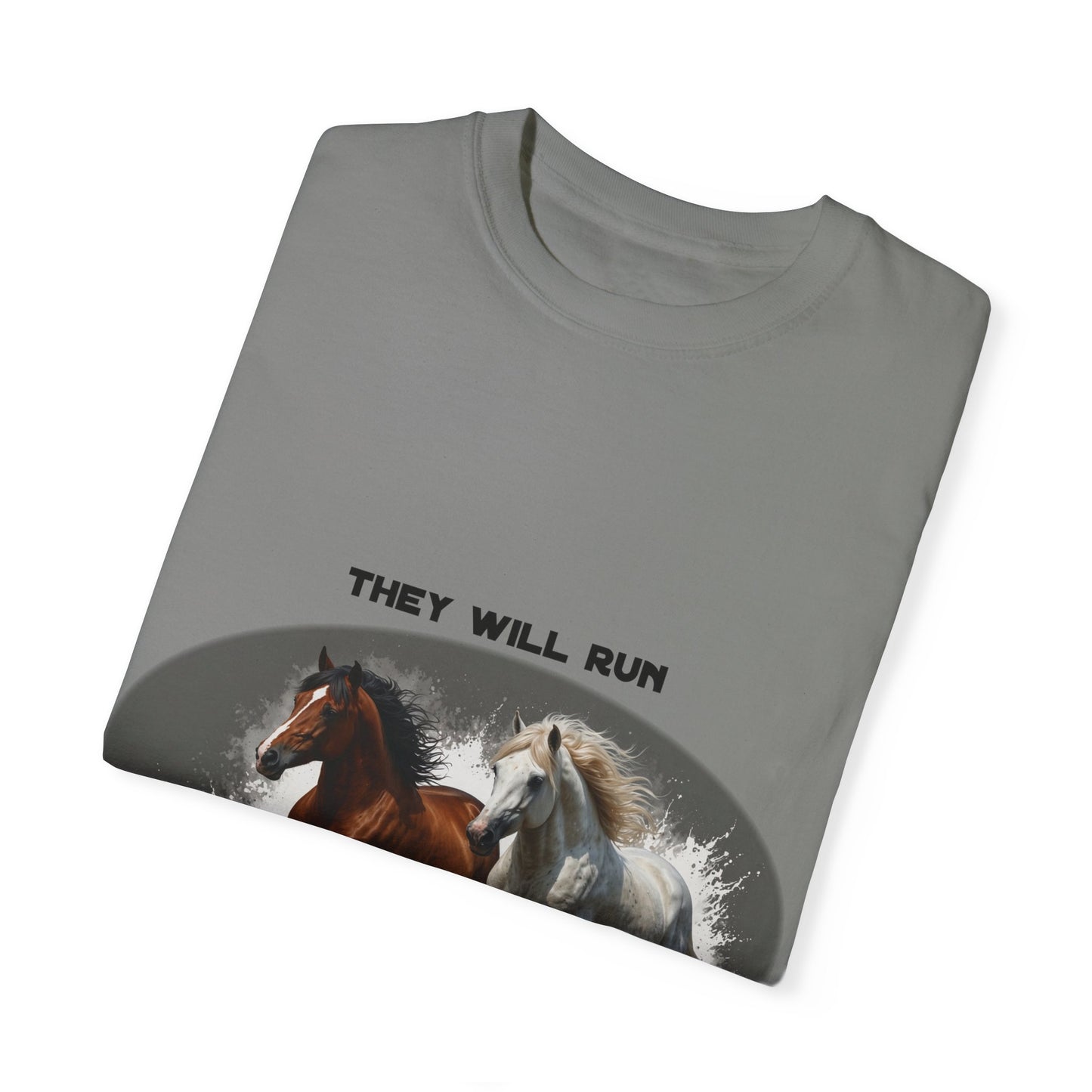 2 Running Horses T-shirt with Inspirational Quote
