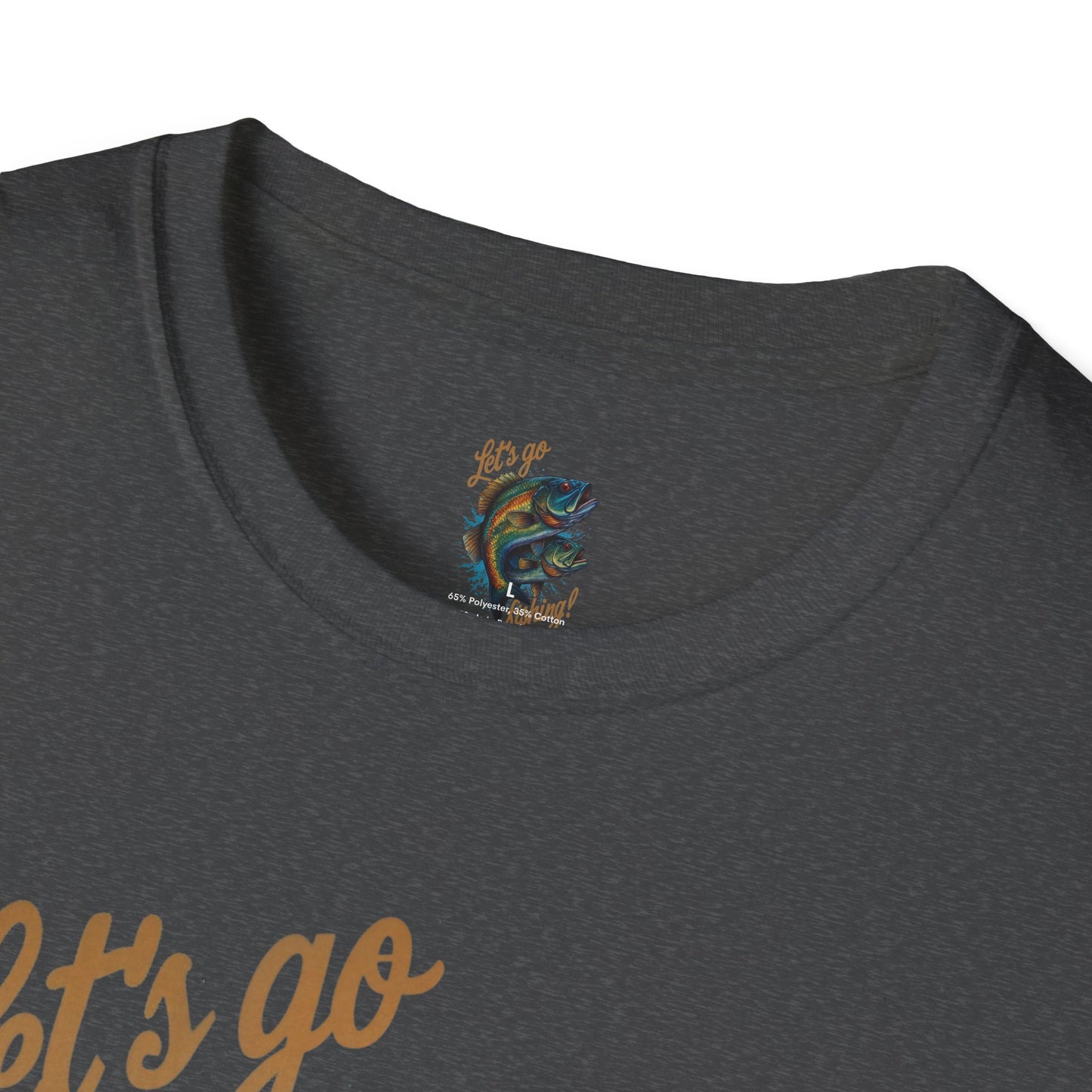 Fishing Unisex T-Shirt with 2 Bass Jumping - Let's Go Fishing Design