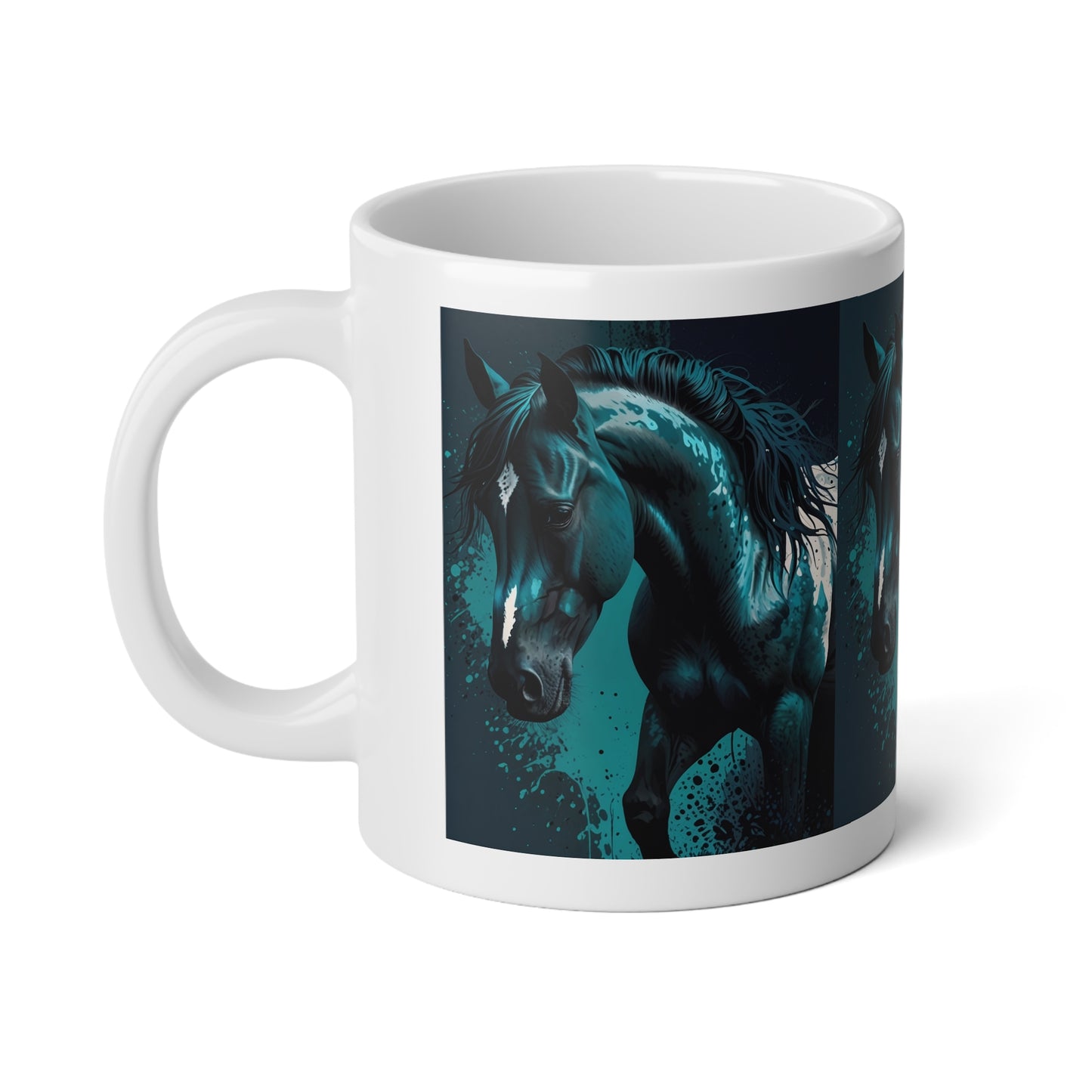 Realistic horse with blue tint in the darkness
