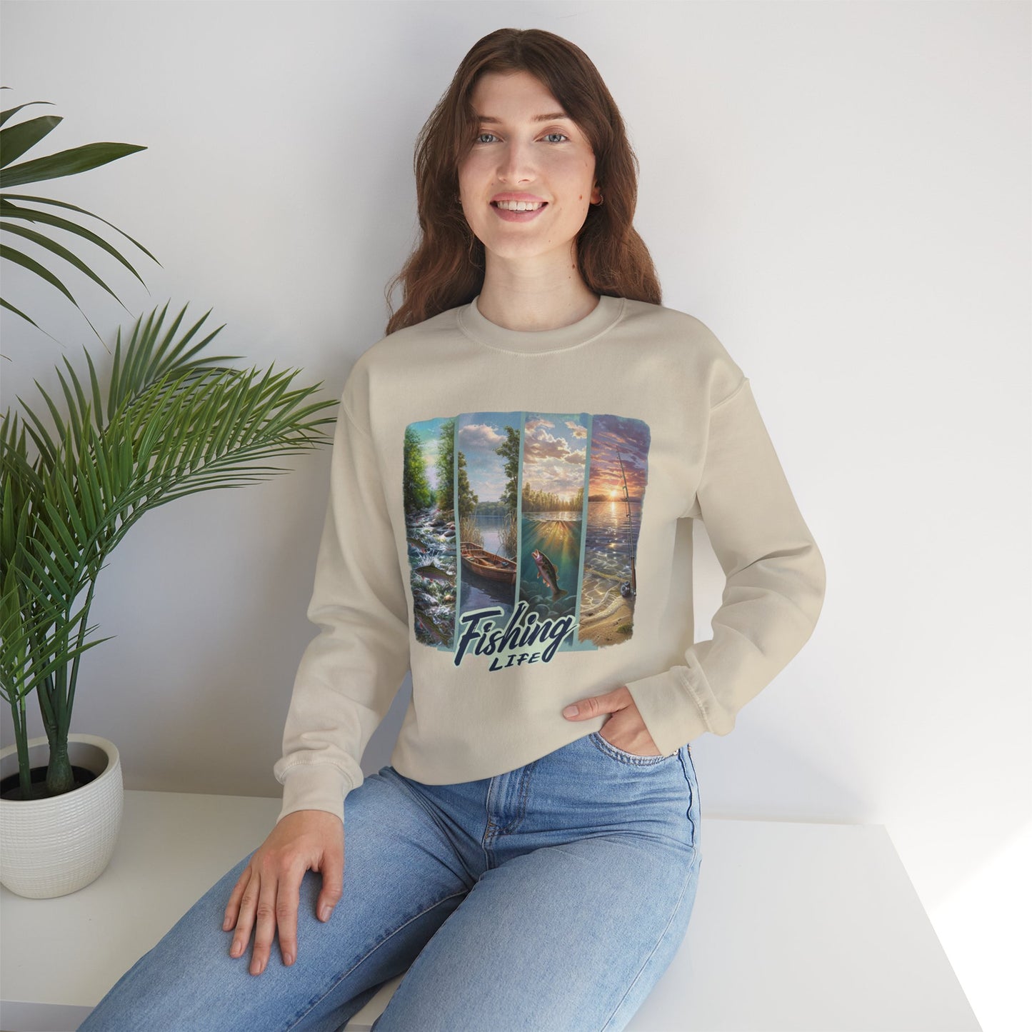 "Fishing Life" Crewneck Sweatshirt