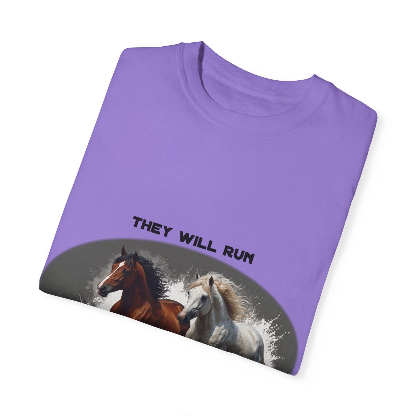 2 Running Horses T-shirt with Inspirational Quote