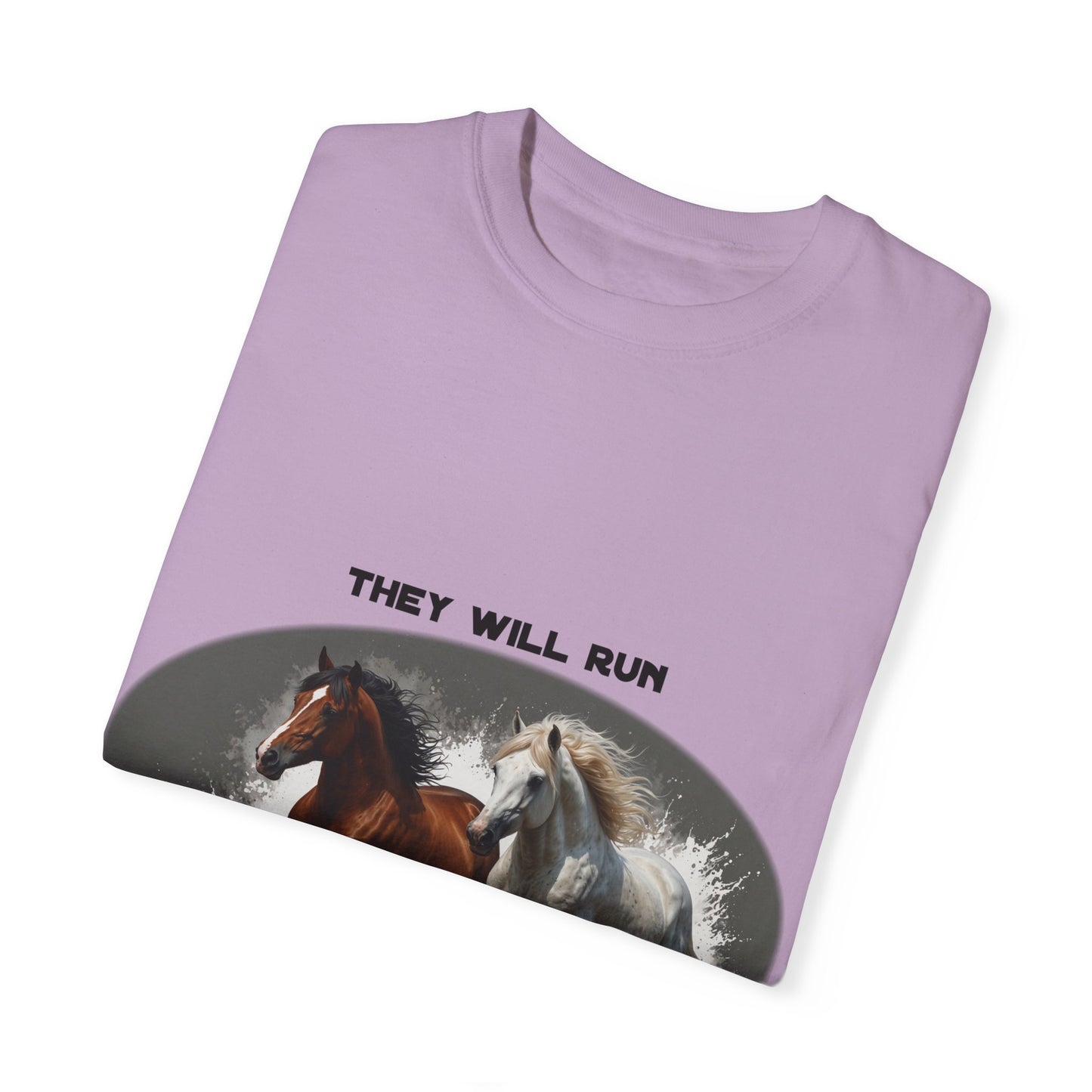 2 Running Horses T-shirt with Inspirational Quote