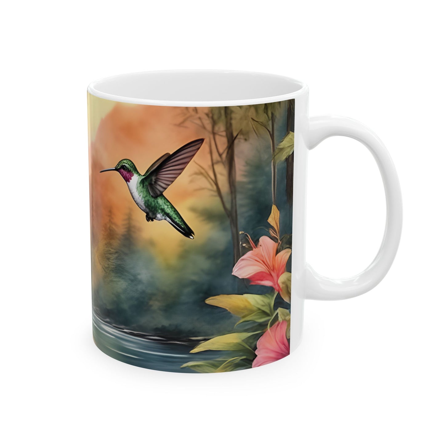 Hummingbird design with Waterfall