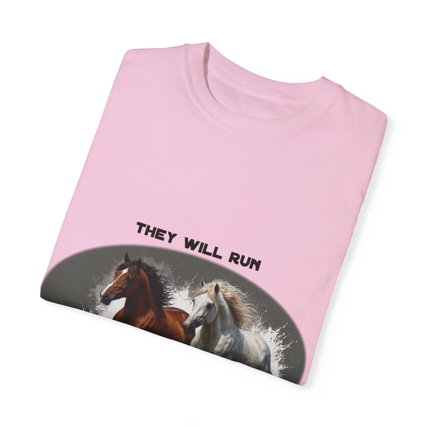 2 Running Horses T-shirt with Inspirational Quote