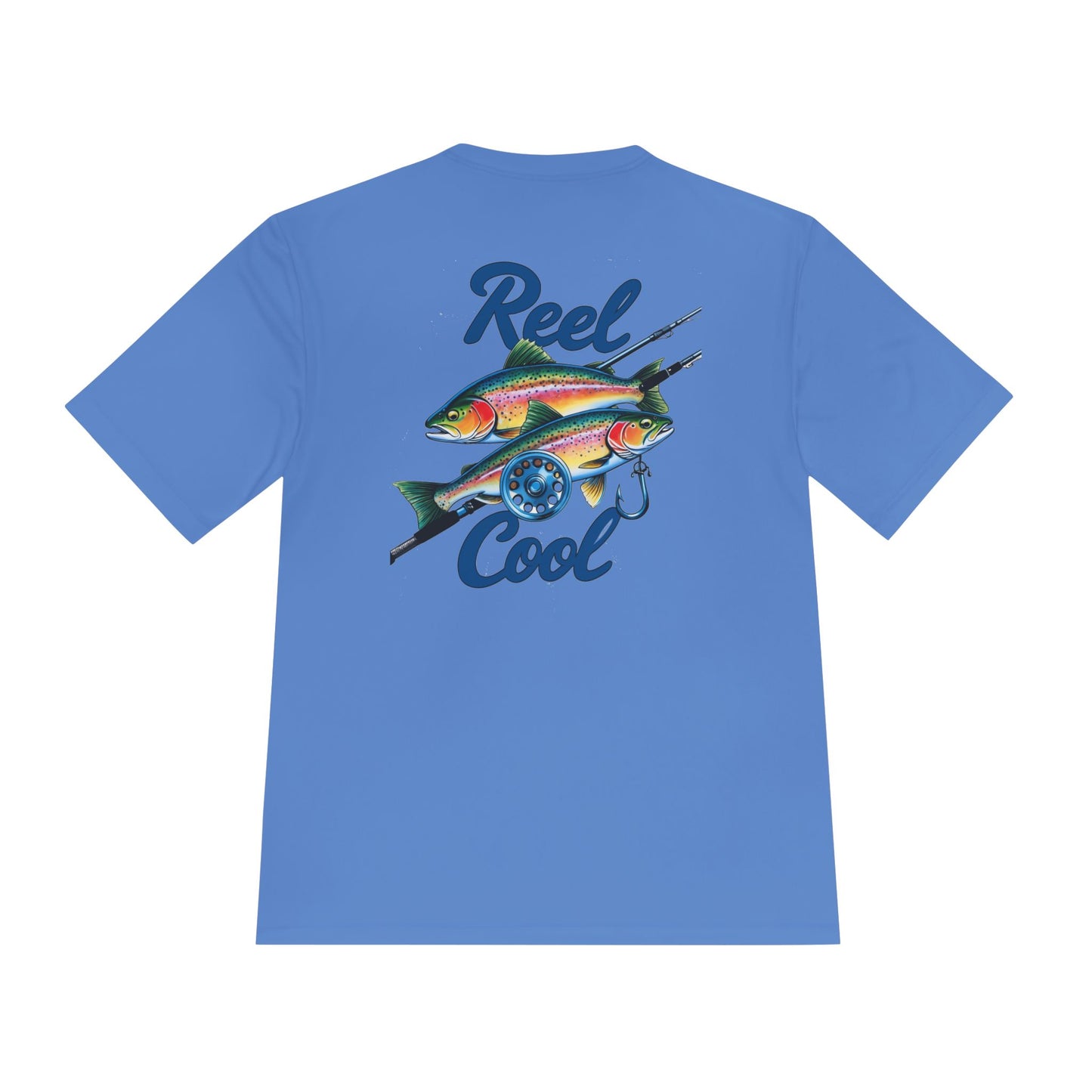 A REEL COOL Fishing Shirt on Unisex Moisture Wicking Tee