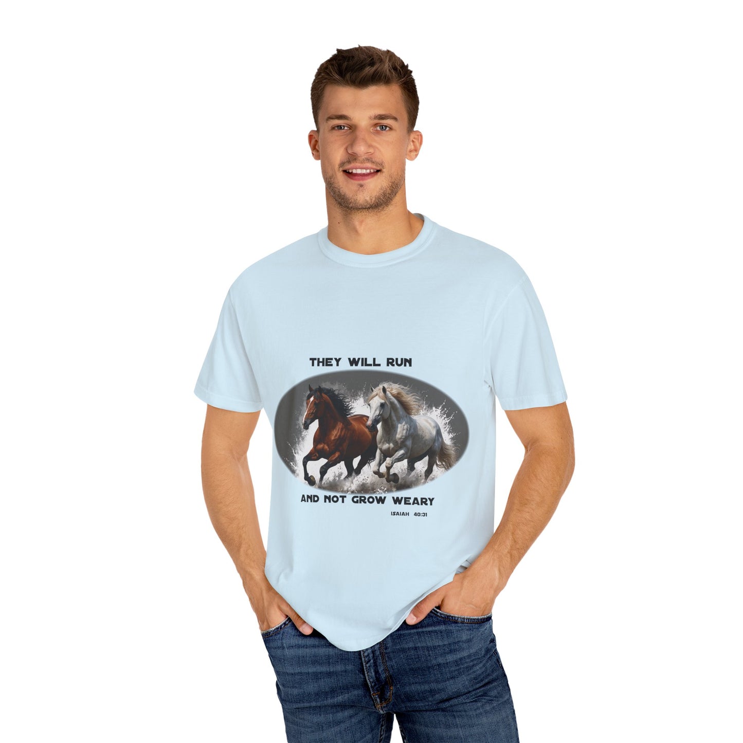 2 Running Horses T-shirt with Inspirational Quote